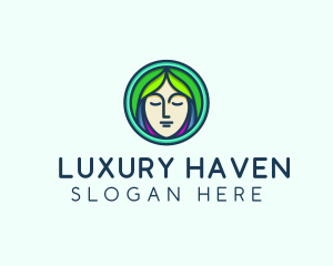 Woman Spa Relaxation logo design