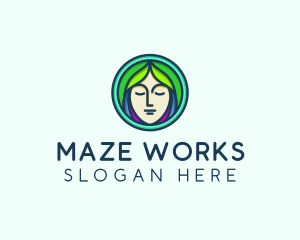 Woman Spa Relaxation logo design