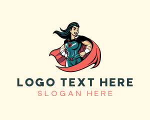 Cape - Superhero Cape Woman logo design
