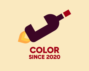 Wine Bottle - Wine Bottle Flame logo design