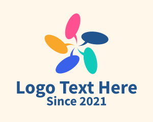 Dialogue - Multicolor Chat Bubble logo design