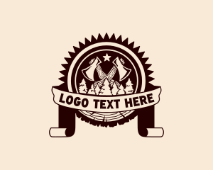 Lumber - Forest Ax Lumberjack logo design