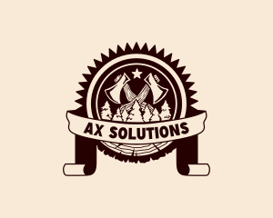  Forest Ax Lumberjack  logo design