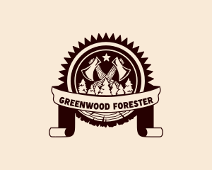  Forest Ax Lumberjack  logo design