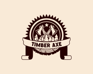  Forest Ax Lumberjack  logo design