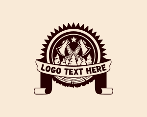 Lumber Mill - Forest Ax Lumberjack logo design