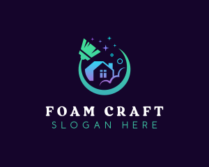 Foam - Cleaning Housekeeping Broom logo design