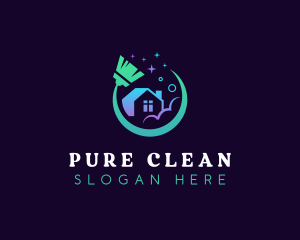 Cleaning Housekeeping Broom logo design