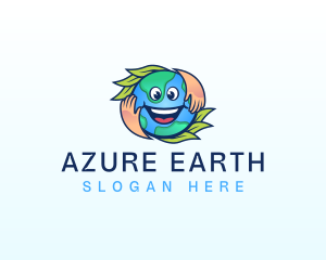 Earth Globe Eco logo design