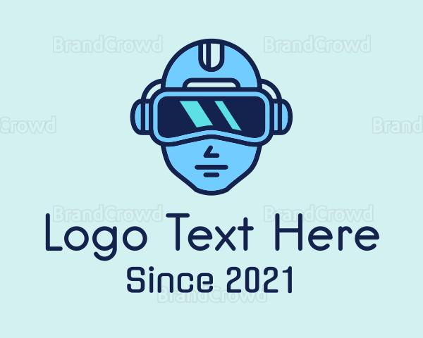 Futuristic Gamer Headset Logo