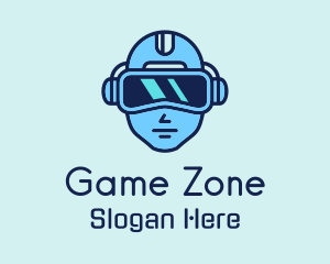 Futuristic Gamer Headset Logo