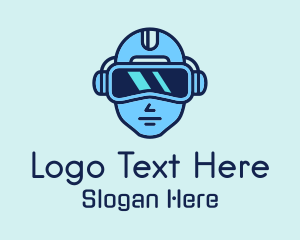 Futuristic Gamer Headset Logo