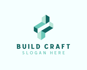 Cube Building Structure logo design