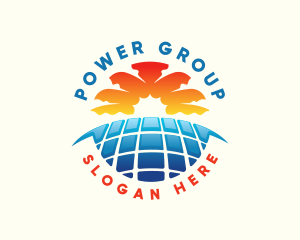 Solar Panel Electric Power logo design