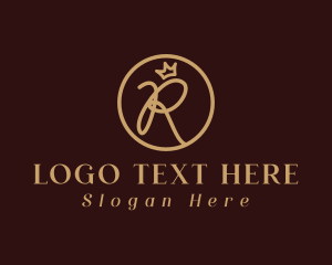 Yoga - Gold Royalty Crown Letter logo design