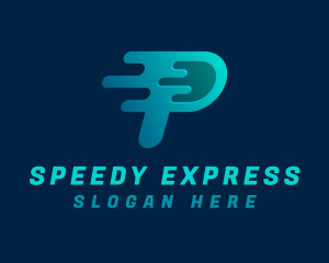 Express - Express Motion Drip Letter P logo design