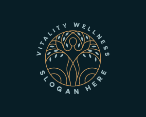 Tree Woman Beauty Wellness logo design