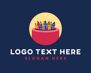 Creative Colorful Crayon Logo