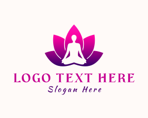 Yogi - Lotus Flower Yoga logo design