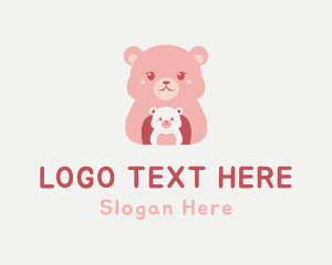 Kid - Mommy Baby Bear logo design