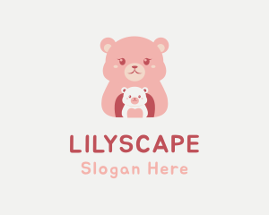 Children - Mommy Baby Bear logo design