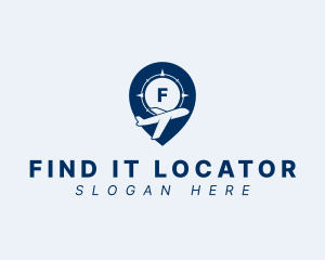 Airplane Location Pin logo design