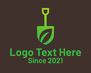 Gradient - Eco Leaf Shovel logo design