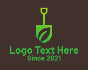 Vegetarian - Eco Leaf Shovel logo design