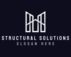 Structural - Monoline Realtor Letter M logo design