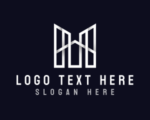 Sitework - Monoline Realtor Letter M logo design