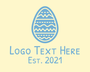 Kindergarten - Decorated Blue Egg logo design