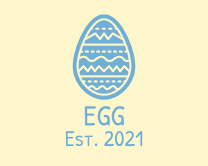 Decorated Blue Egg  logo design