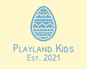 Decorated Blue Egg  logo design