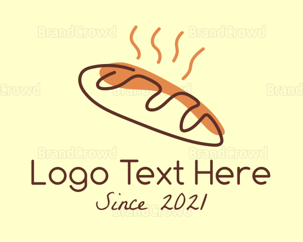 Hot Baguette Bread Logo