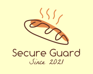 Hand Drawn - Hot Baguette Bread logo design