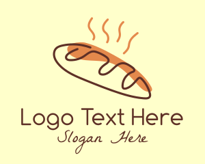 Hot Baguette Bread Logo