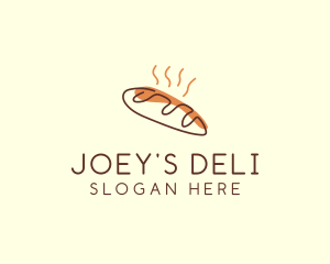 Deli Baguette Bread logo design