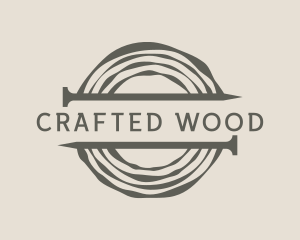 Wood Carpentry Nail logo design