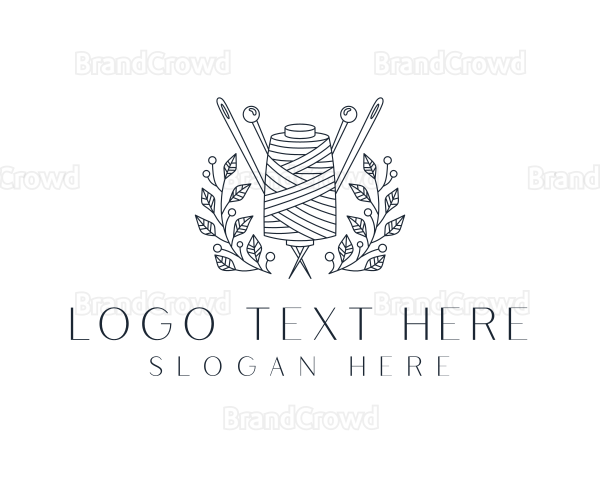 Pin Thread Wreath Tailoring Logo