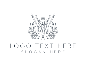 Seamstress - Pin Thread Wreath Tailoring logo design