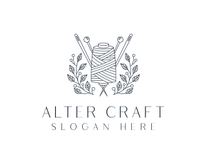 Pin Thread Wreath Tailoring logo design