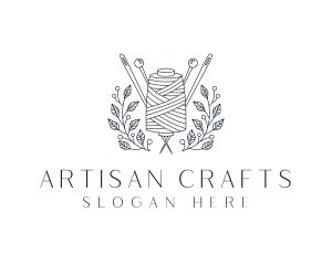 Crafts - Pin Thread Wreath Tailoring logo design