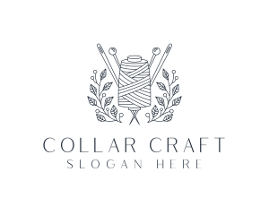 Pin Thread Wreath Tailoring logo design