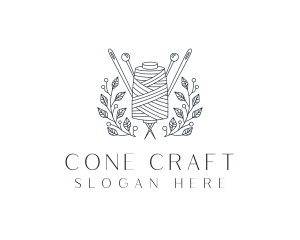 Pin Thread Wreath Tailoring logo design