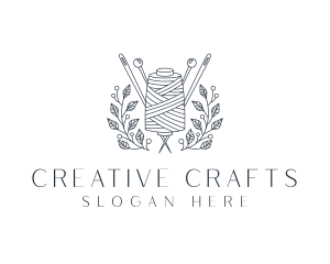 Crafts - Pin Thread Wreath Tailoring logo design