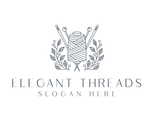 Pin Thread Wreath Tailoring logo design