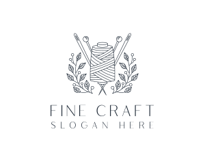 Pin Thread Wreath Tailoring logo design