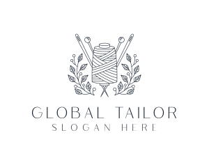 Pin Thread Wreath Tailoring logo design