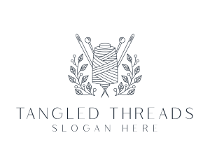 Pin Thread Wreath Tailoring logo design