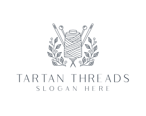 Pin Thread Wreath Tailoring logo design